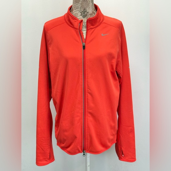 NIKE DRI-FIT Element Red/orange full zip jacket size M. - Picture 1 of 15